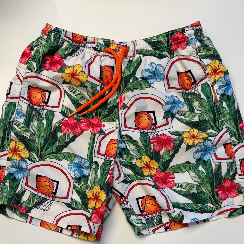 MC 2 Saint Barths boys Floral Basketball Print Swim Shorts
